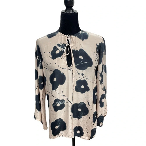 Amanda Bond Floral Silk Blouse Small Hand Dyed - Picture 11 of 11